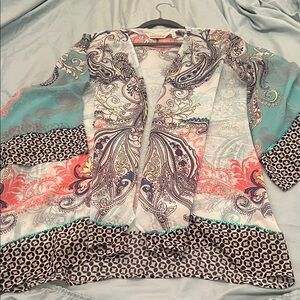 Soft Surroundings Multicolor Paisley Blouse